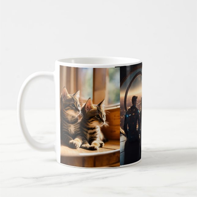Caneca De Café Draga de vidro com Wash de Aquarela (Esquerda)