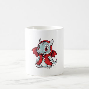 Caneca De Café Dragão Albino em Vermelho