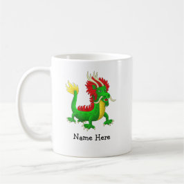 Caneca De Café Dragão Asiático Colorido