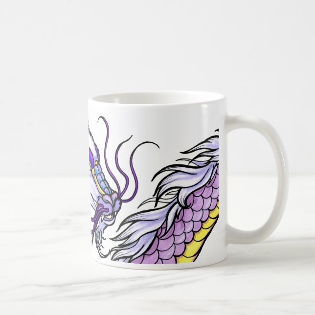 Caneca De Café Dragão asiático roxo (Direita)