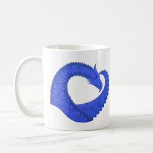 Caneca De Café Dragão azul no branco