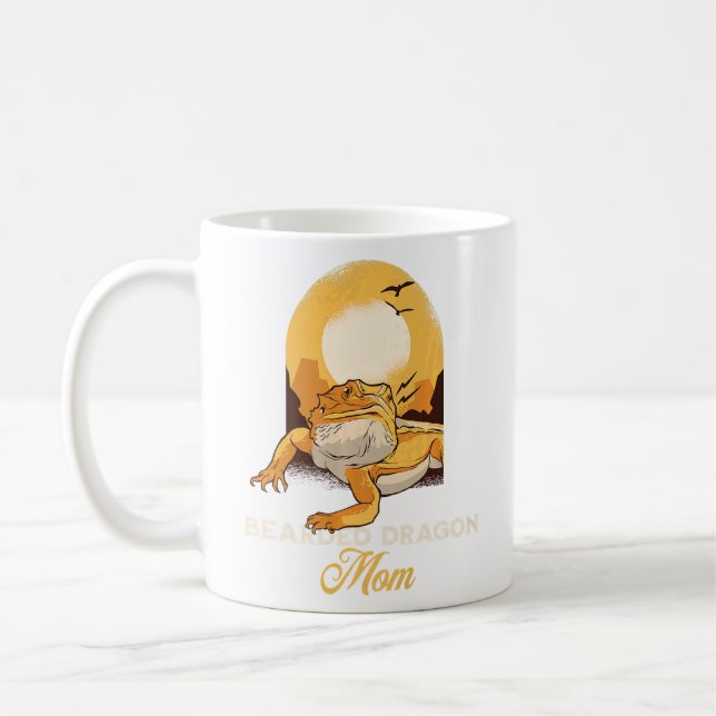 Caneca De Café Dragão-barba Mãe Réptil Lizard (Esquerda)