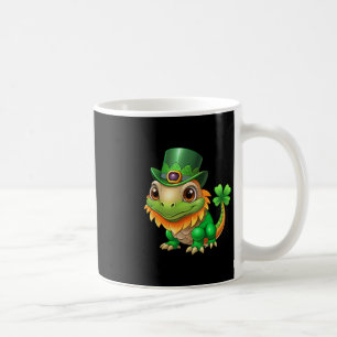 Caneca De Café Dragão Barbudo Com Trevo Para o Dia de São Patríci