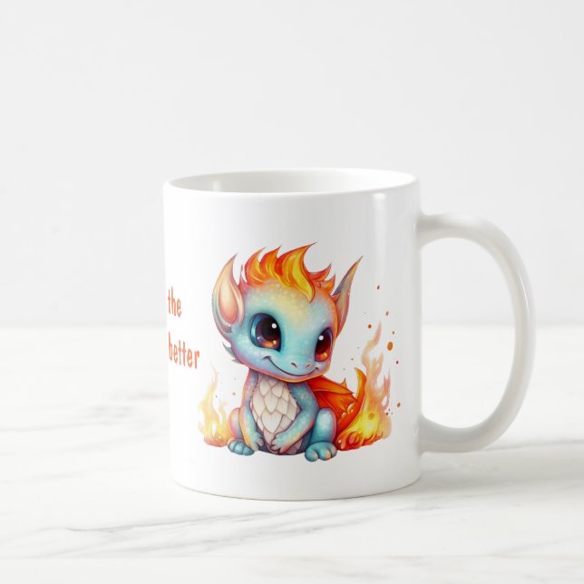 Caneca De Café Dragão-Bebê-Flaming Bonito (Direita)
