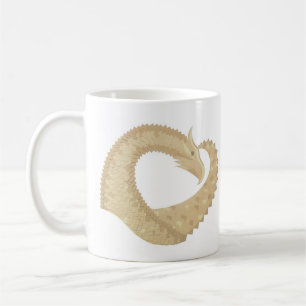 Caneca De Café Dragão cardíaco Sandstone em branco