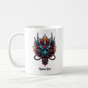 Caneca De Café Dragão Chinês Nome Personalizado