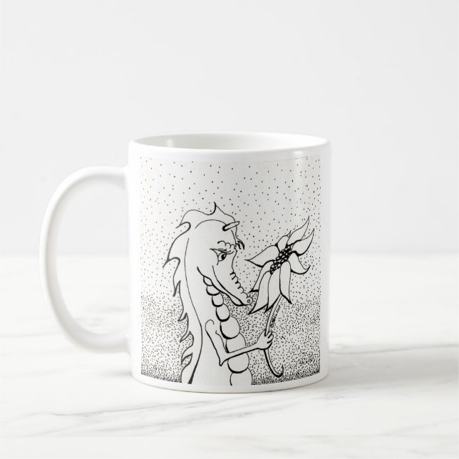 Caneca De Café Dragão com girassol (Esquerda)