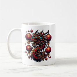 Caneca De Café Dragão de Ano Novo Chinês Steampunk