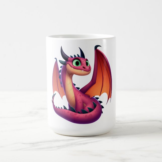 Caneca De Café Dragão de desenho animado roxo/vermelho (Centro)