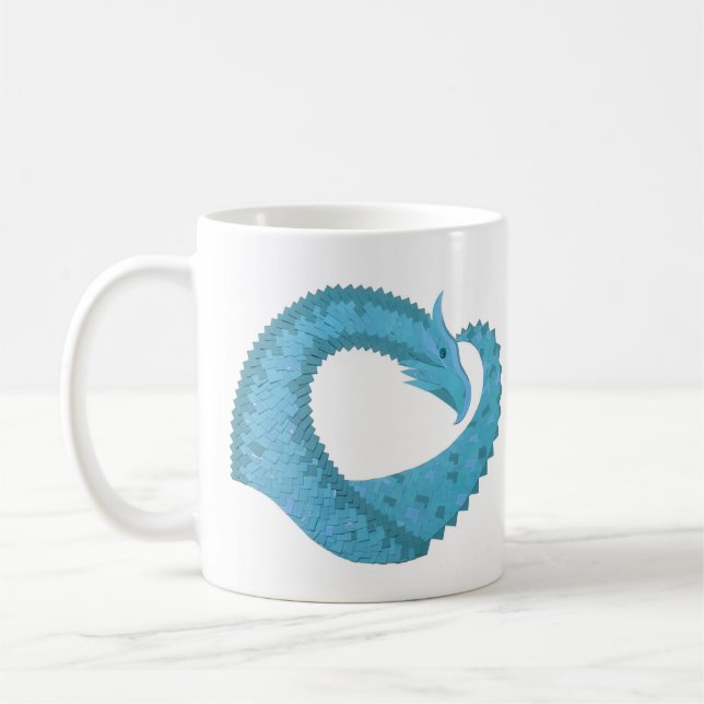 Caneca De Café Dragão do coração lacrimogênio em branco (Esquerda)