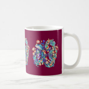 Caneca De Café dragão floral
