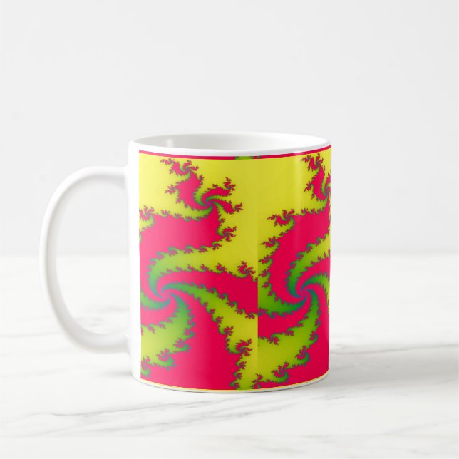 Caneca De Café Dragão Fractal de Ano Novo Chinês (Esquerda)