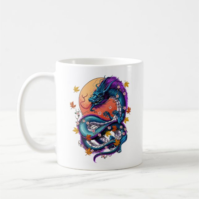 Caneca De Café Dragão Japonês (Esquerda)