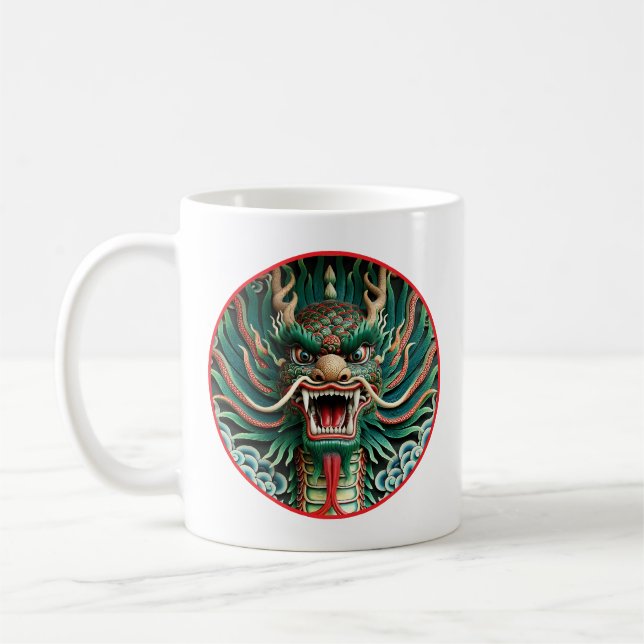 Caneca De Café Dragão japonês e tradições xibudistas (Esquerda)