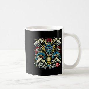 Caneca De Café Dragão Japonês Nuvens Vintage Animes Wome