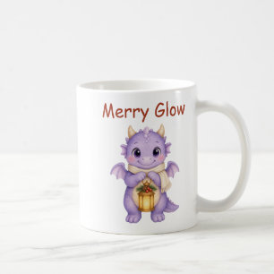 Caneca De Café Dragão Lanterna Roxa Merry Glow Café de Natal