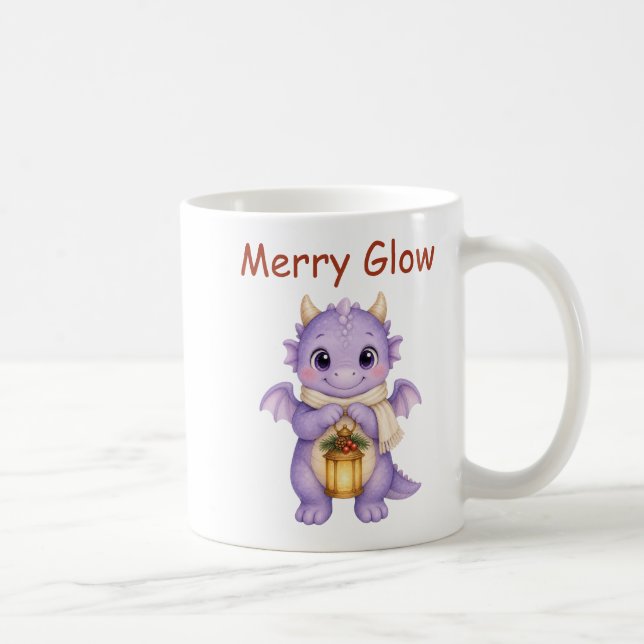 Caneca De Café Dragão Lanterna Roxa Merry Glow Café de Natal  (Direita)