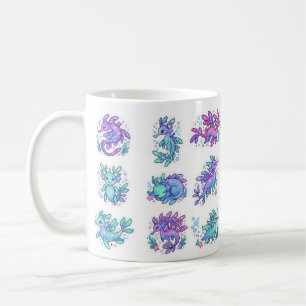 Caneca De Café Dragão Marinho Fofo   Fantasia Kawaii do Oceano