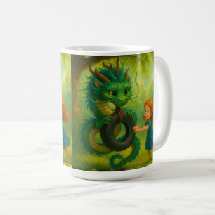 Caneca De Café Dragão Oriental bonitinho e Arte Fantástica de Men