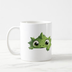 Caneca De Café Dragão Peeking Bonito Adorável Cartografia Animal