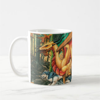 Caneca De Café Dragão que funciona com os lobos por Carla Morrow
