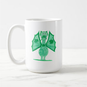 Caneca De Café Dragão Verde Com Trevos
