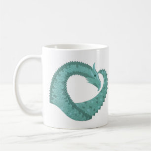 Caneca De Café Dragão verde-sábado em branco