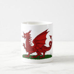 Caneca De Café Dragão Vermelho de Gales