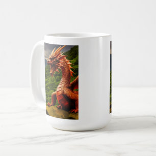 Caneca De Café Dragão Vermelho galês - Símbolo de Força e Patrimô
