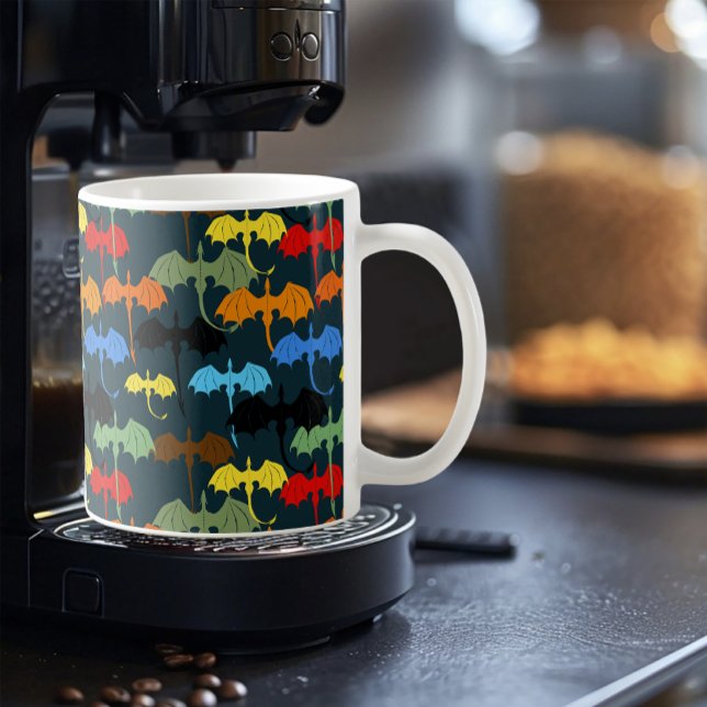 Caneca De Café Dragão Wing Blue Flight Fantasy (Criador carregado)