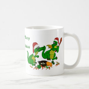 Caneca De Café Dragões - Feliz Natal! - hoje eu vou cozinhar