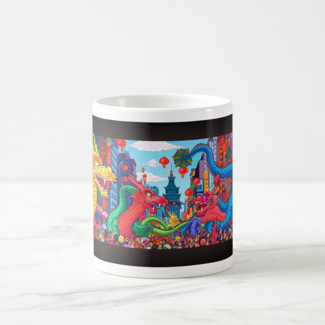 Caneca De Café Dragon Parade - Design 3 (Centro)