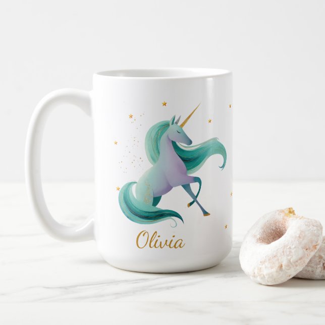 Caneca De Café Dragon & Unicorn Lading Mug - Book Lover Gift (Com Donut)