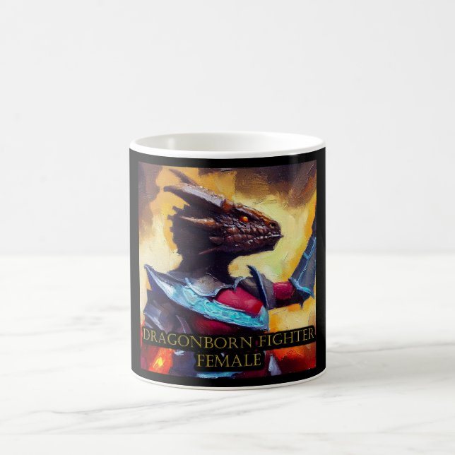 Caneca De Café Dragonborn Fighter Female (Centro)