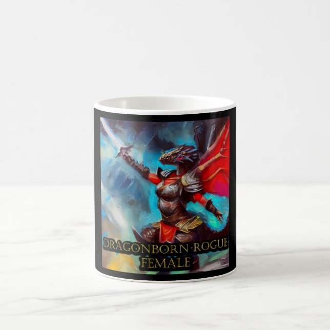 Caneca De Café Dragonborn Rogue Female (Centro)