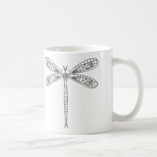 Caneca De Café Dragonflies e Lily Mug to Paint