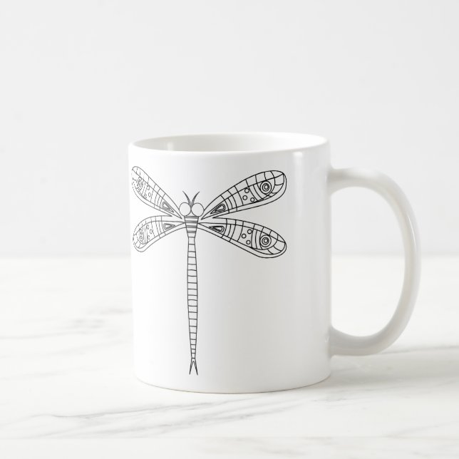 Caneca De Café Dragonflies e Lily Mug to Paint (Direita)