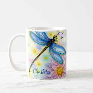 Caneca De Café Dragonfly Azul-Cria, Personalizar
