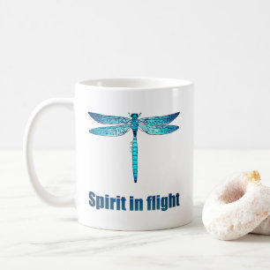 Caneca De Café Dragonfly Azul na Ilustração de Voo