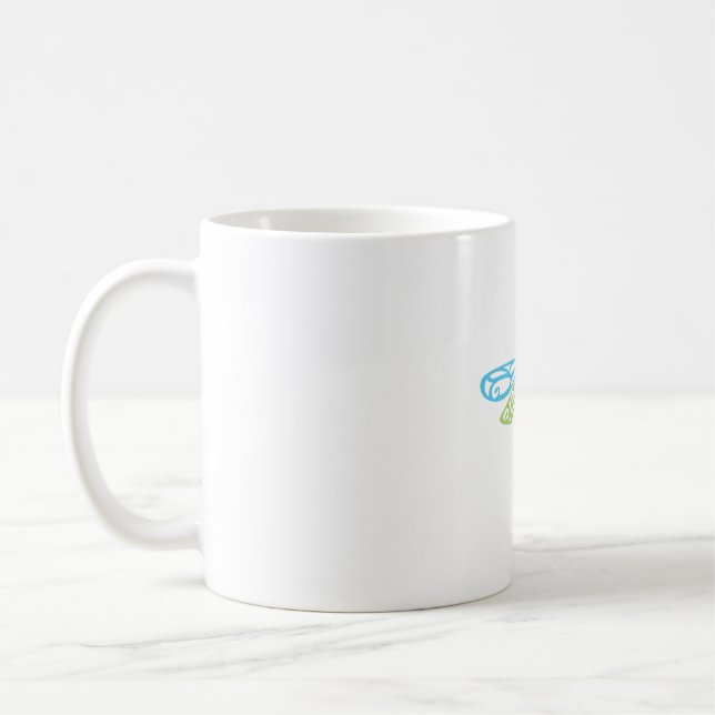 Caneca De Café Dragonfly Azul & Verde (Esquerda)
