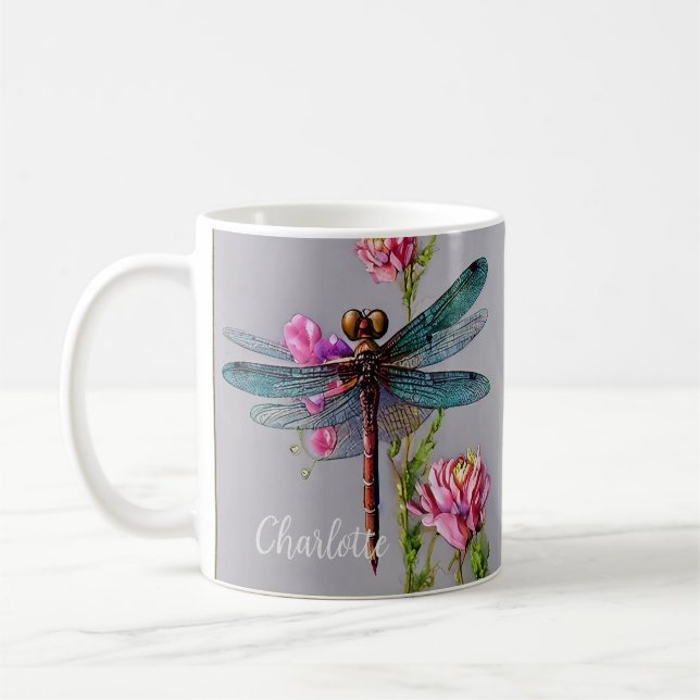 Caneca De Café Dragonfly Azul Wing, Café Mug (Esquerda)