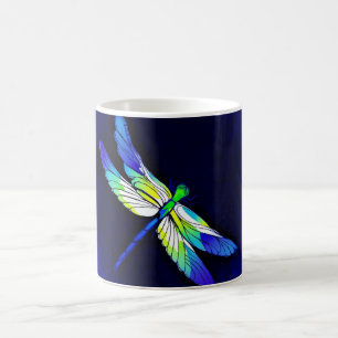 Caneca De Café Dragonfly Electric Blue - Personalize com um nome