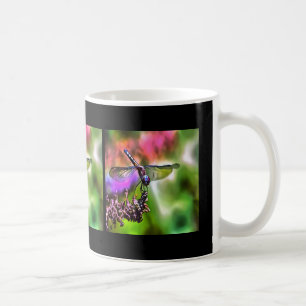 Caneca De Café Dragonfly em pintura realística verde e azul