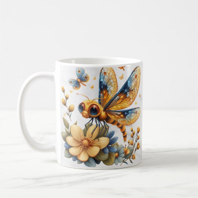 Caneca De Café Dragonfly Mug Personalizado (Esquerda)