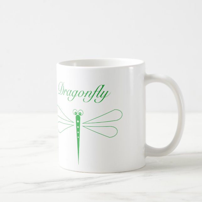 Caneca De Café Dragonfly - Tornozelo Branco Clássico 11 oz (Direita)