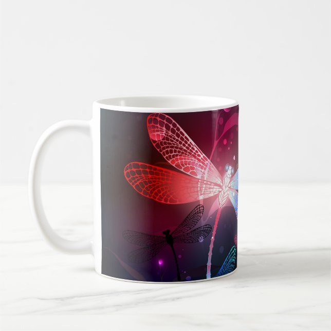 Caneca De Café Dragonfly vermelha (Esquerda)