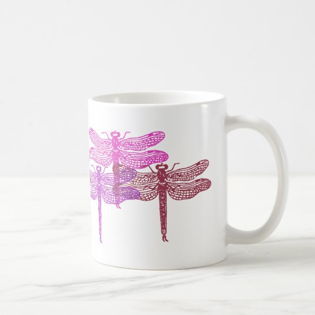 Caneca De Café Dragonfly Violets Mug (Direita)