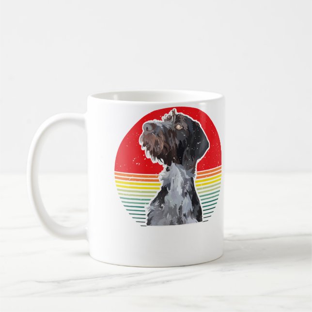 Caneca De Café Drahthaar Dog German Wirehaired Pointer Hunting Do (Esquerda)