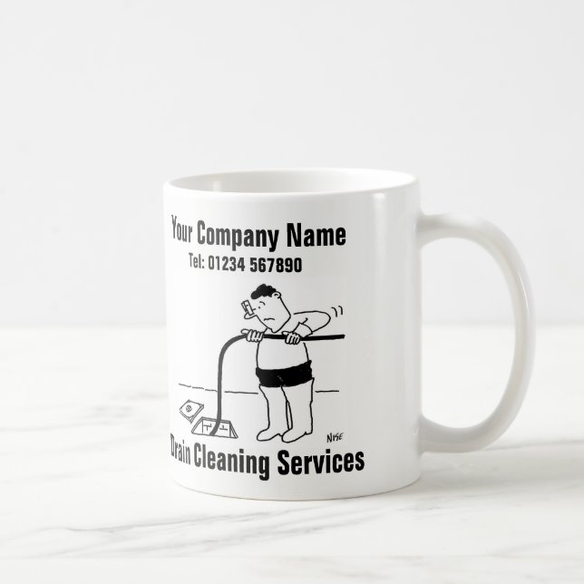 Caneca De Café Drain Clearing Services Cartoon Mug (Direita)
