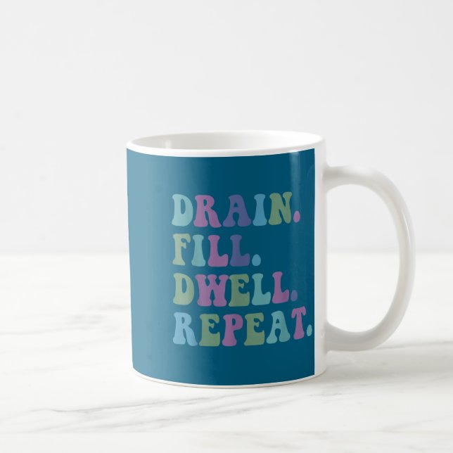 Caneca De Café Drain Fill Dwell Repeat Funny Quote Saying Design  (Direita)